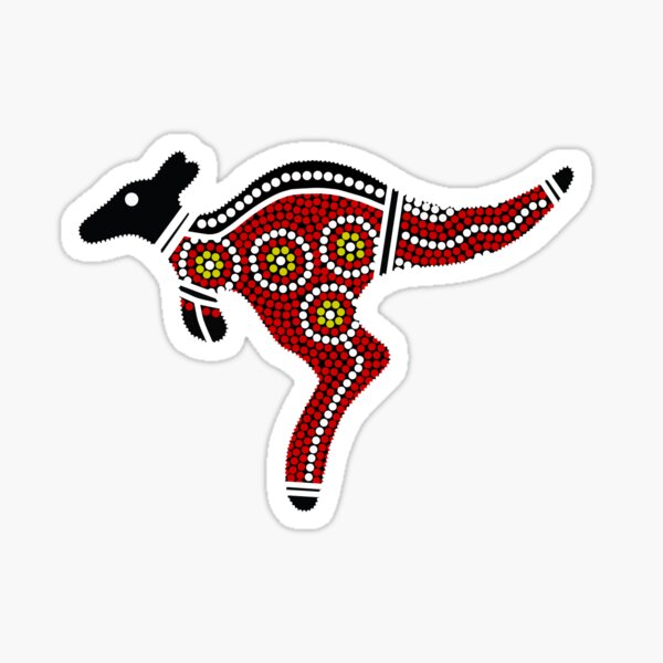 Authentic Aboriginal Art - Kangaroo Sticker