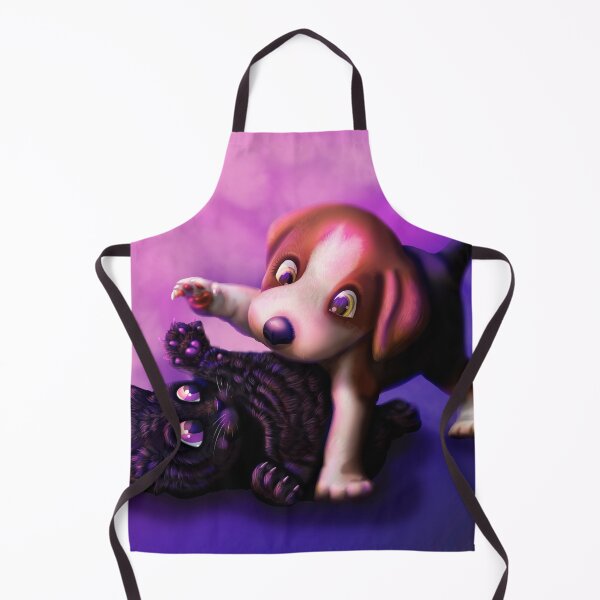 Item preview, Cat and dog best friends, beagle puppy playing with black kitty designed and sold by Sofia Dimitriadou.