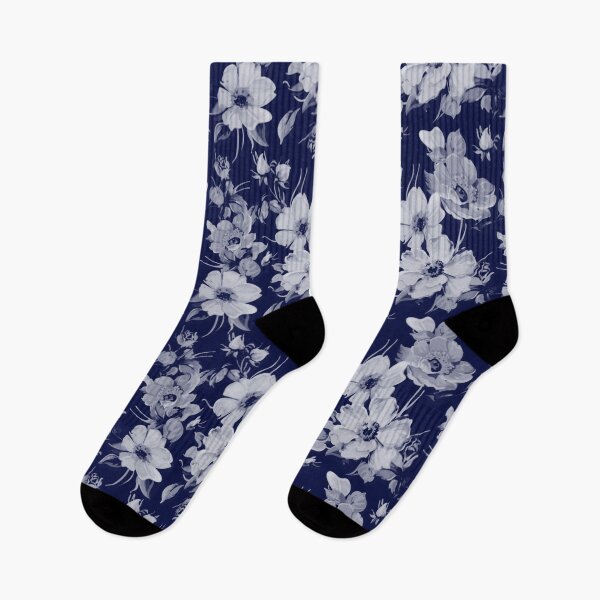 Aperçu de l'œuvre Fleurs de printemps sur Oxford Blue créée et vendue par wazoosi.