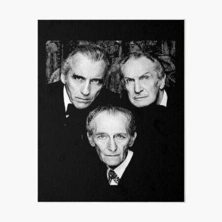 Christopher Lee Vincent Price Et Peter T-Shirt Christopher Lee Vincent Price et Peter Cushing Dracula Vampire Cult Film Horreur Classique Art Board Print