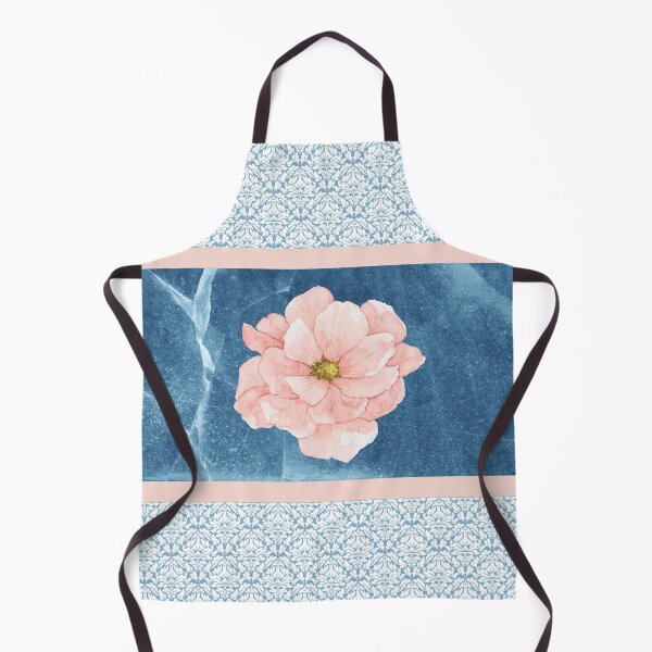 Item preview, Pink Flower on Blue Marble designed and sold by JazzPWall.