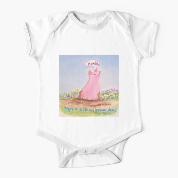 Poppit was happy with landscape dreams (illustrated by Des Mitchell) Short Sleeve Baby One-Piece