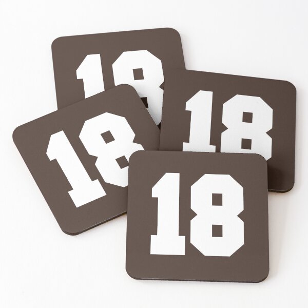 Item preview, 18 Number Cleveland Sports Eighteen Brown Jersey designed and sold by HelloFromAja.
