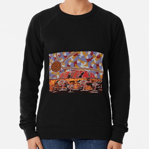Authentic Aboriginal Art - Uluru | Ayers Rock Lightweight Sweatshirt
