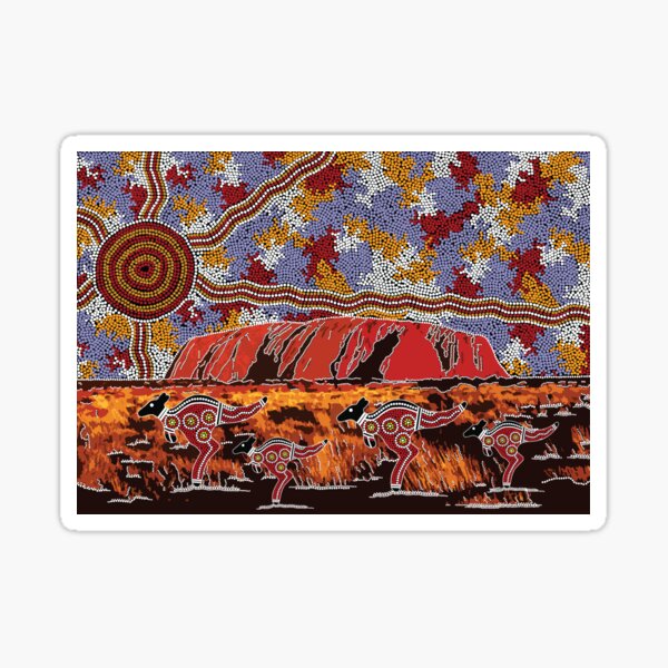 Authentic Aboriginal Art - Uluru | Ayers Rock Sticker