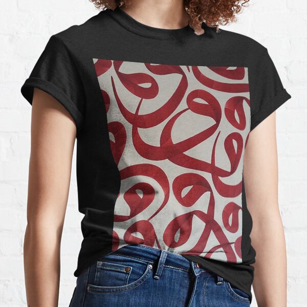 Item preview, Arabic calligraphy abstract lettering old style red on paper designed and sold by khalilov.
