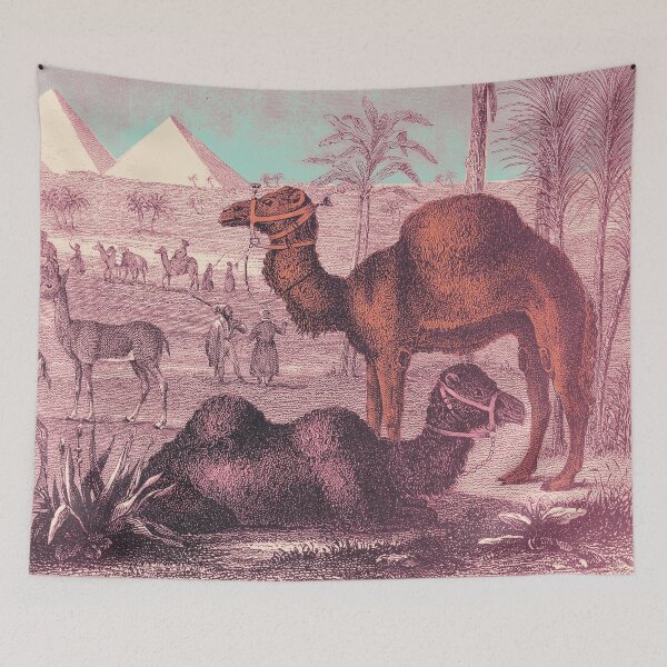 Item preview, vintage camels, pyramids, adventures in Egypt designed and sold by Mauswohn.