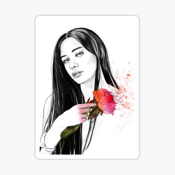 The peony girl Sticker
