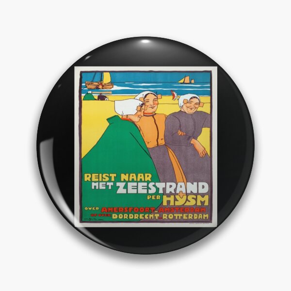Item preview, Vintage T-Shirt Reist Naar Het Zeestrand Netherlands Vintage Wall Art designed and sold by hlesliedesign.
