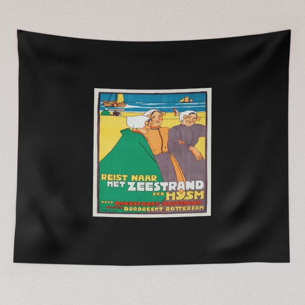 Item preview, Vintage T-Shirt Reist Naar Het Zeestrand Netherlands Vintage Wall Art designed and sold by hlesliedesign.