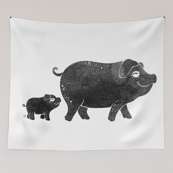 Item preview, Pig mum and baby designed and sold by adeillustrator.