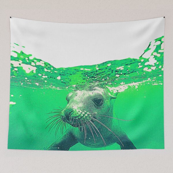 Item preview, Cute retro seal in the sea - cool animals designed and sold by amazimals.