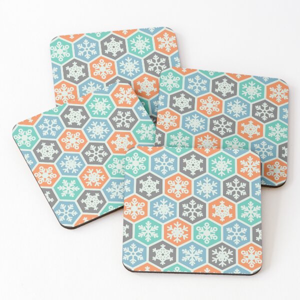 Item preview, Preppy 1980s Christmas Orange Teal Turquoise Nordic Snowflake designed and sold by IamTrending.