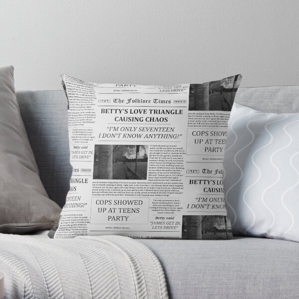 Betty Newspaper Throw Pillow
