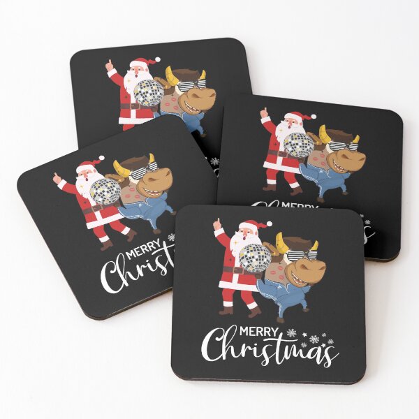 Item preview, Merry Xmas & Happy New Year 2021 Zodiac Animal Ox - Funny Ox In Retro Sunglasses With Dancing Santa  Disco Dancers Cool Christmas Gift designed and sold by FunnySunny T-Shirts.