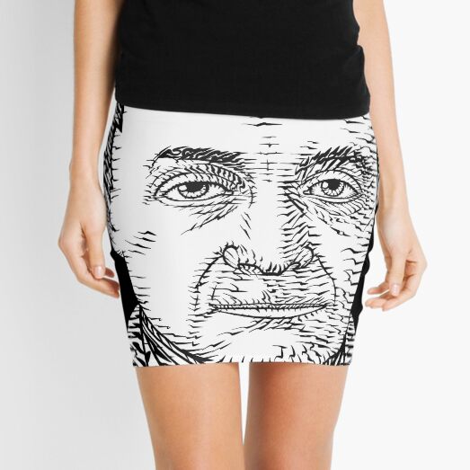 AUGUSTE COMTE ink portrait Mini Skirt