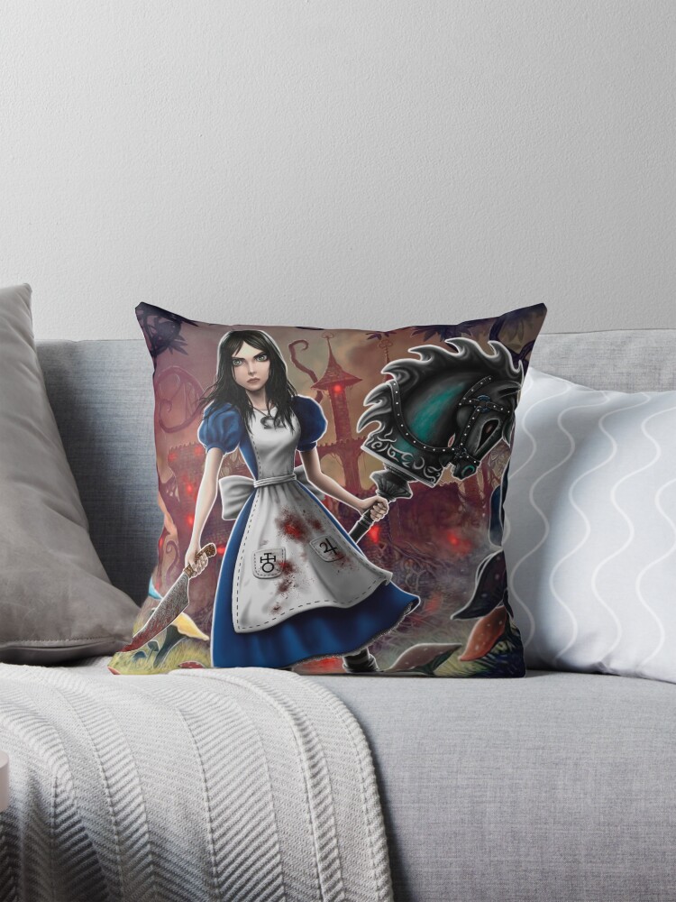 Thumbnail 1 of 4, Pillow, Alice Madness Returns! designed and sold by DavidRSainz.