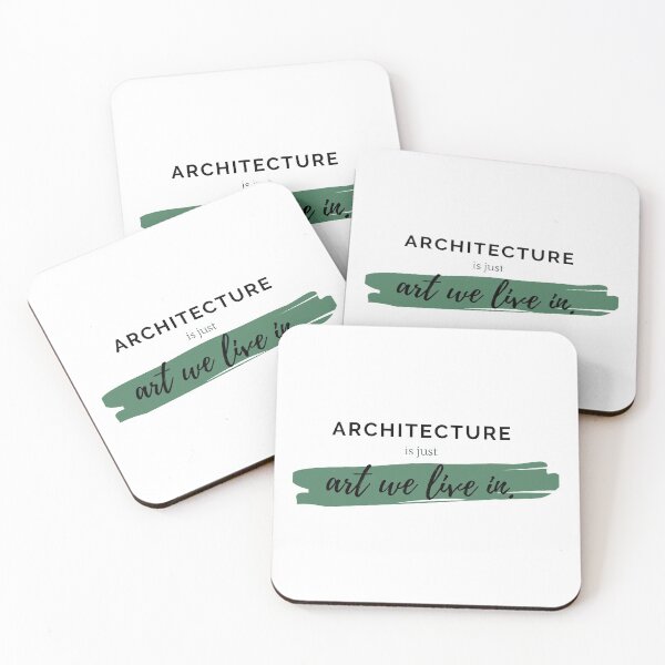 Item preview, Architecture is Just Art We Live In Quote Green Watercolour designed and sold by A. P..