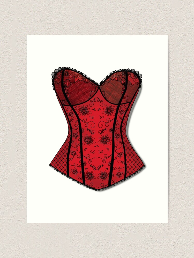 Red Lace Corset Lingerie Poster for Sale by BuyMooreThings