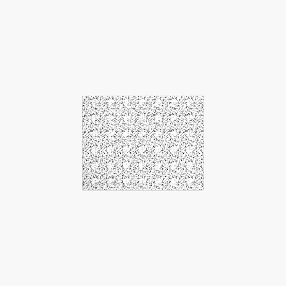 Hand Drawn Arrow Pattern | Black & White Jigsaw Puzzle