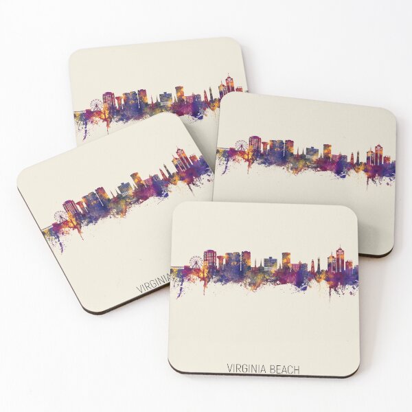 Aperçu de l'œuvre Virginia Beach Virginia Skyline créée et vendue par ArtPrints.