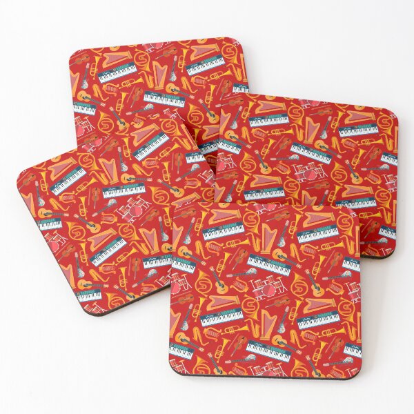 Item preview, Musical Instruments (Red Background) designed and sold by Rosinda.