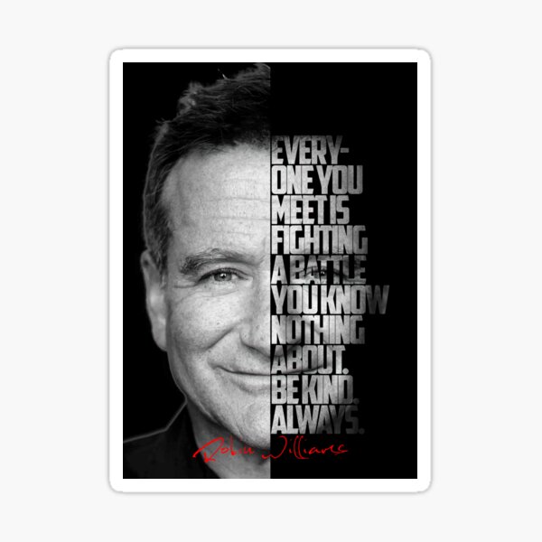 Artikel-Vorschau von Schwarz-weißes Zitat von Robin Williams., designt und verkauft von eneakelo777.