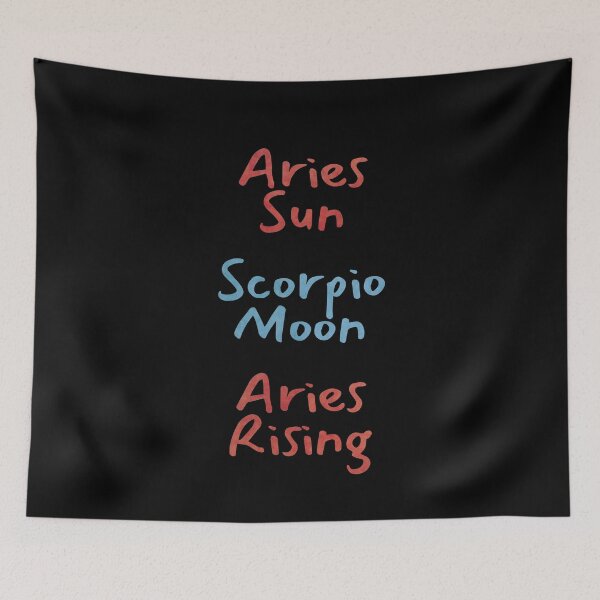 Item preview, Aries Sun Scorpio Moon Aries Rising Text designed and sold by leomooncreates.