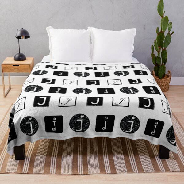 Item preview, Letter J Black and White Geometric Pattern designed and sold by CJAura by Claire Jane Johnson.