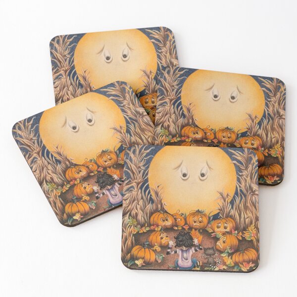 Item preview, Halloween Pumpkins telling ghost stories fall scary cute illustration designed and sold by Nikki Milley.