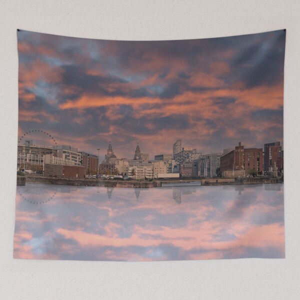 Item preview, Liverpool Skyline At Sunset designed and sold by rawshutterbug.