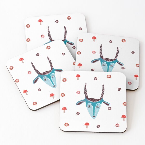 Item preview, Goat mask, snowflakes and mushrooms. Christmas theme. designed and sold by zatmeniee.