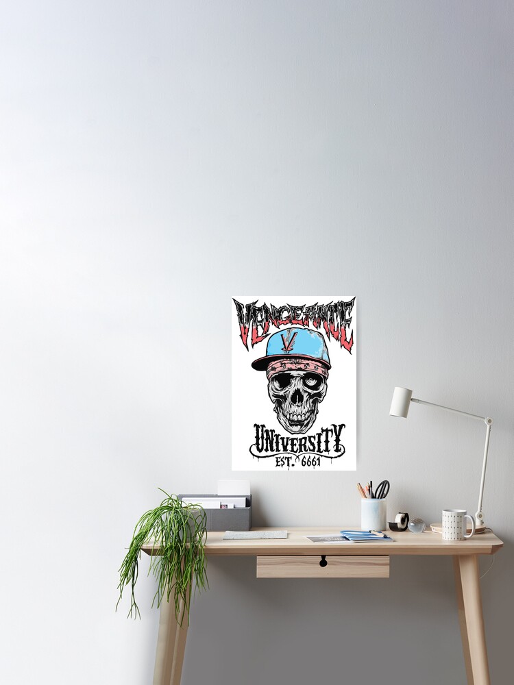 Vengeance University skull in cap Poster for Sale by Evgenija-S