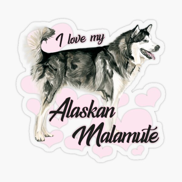 Love My Alaskan Malamute! Especially for Malamute Lovers! Sticker for Sale  by rs-designs