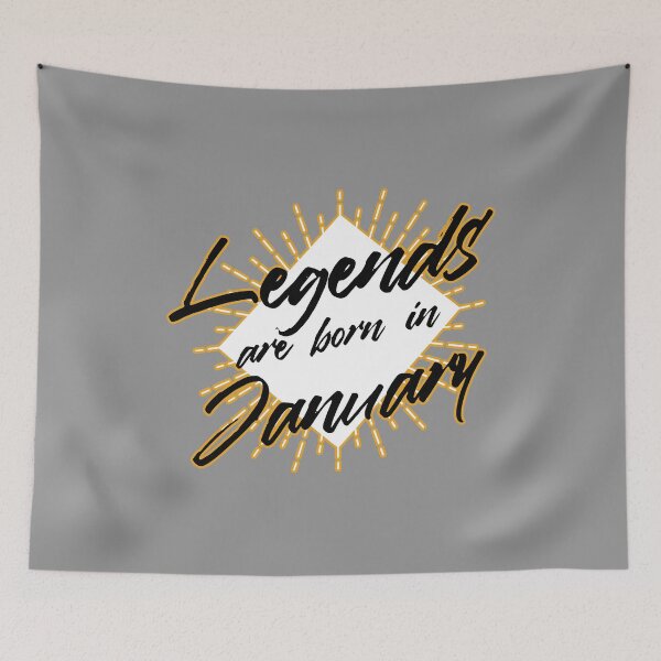Item preview, LEGENDS ARE BORN IN JANUARY designed and sold by Delicious Design ⭐⭐⭐⭐⭐.