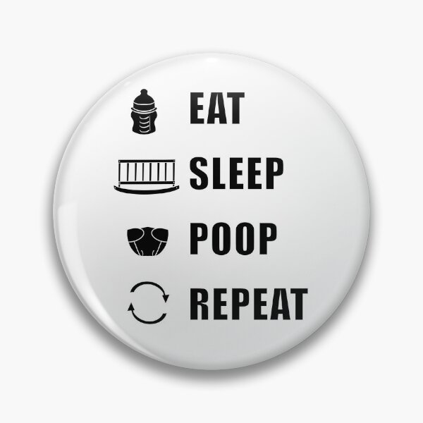 Item preview, Eat, Sleep, Poop, Repeat - Black designed and sold by BusyMonkeys.