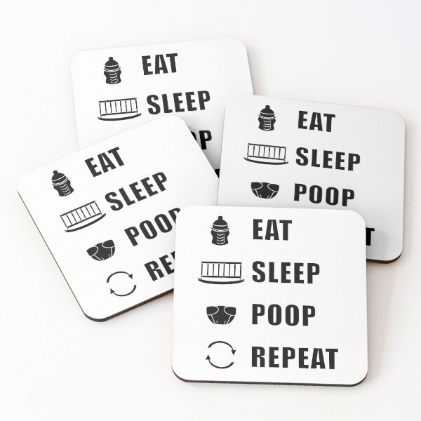 Item preview, Eat, Sleep, Poop, Repeat - Black designed and sold by BusyMonkeys.