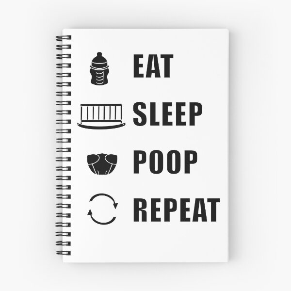 Item preview, Eat, Sleep, Poop, Repeat - Black designed and sold by BusyMonkeys.