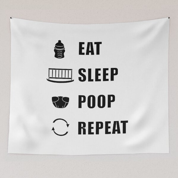 Item preview, Eat, Sleep, Poop, Repeat - Black designed and sold by BusyMonkeys.
