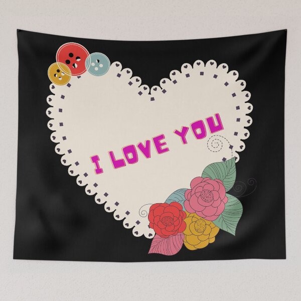 Item preview, Love Message with Card Floral Background and Buttons designed and sold by DopeTops.