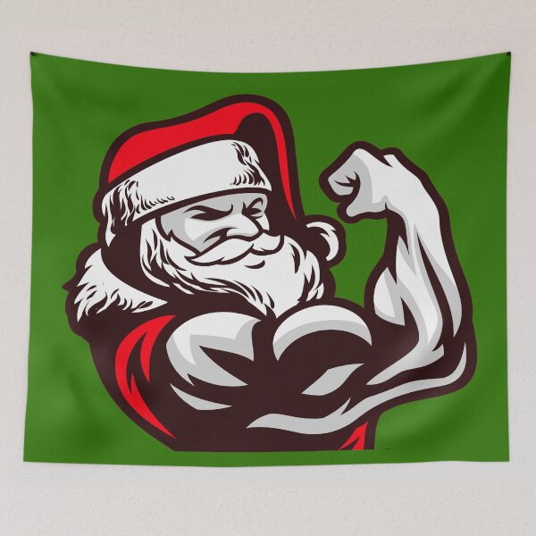 Item preview, Santa Bodybuilder designed and sold by TrueTrippyArts.