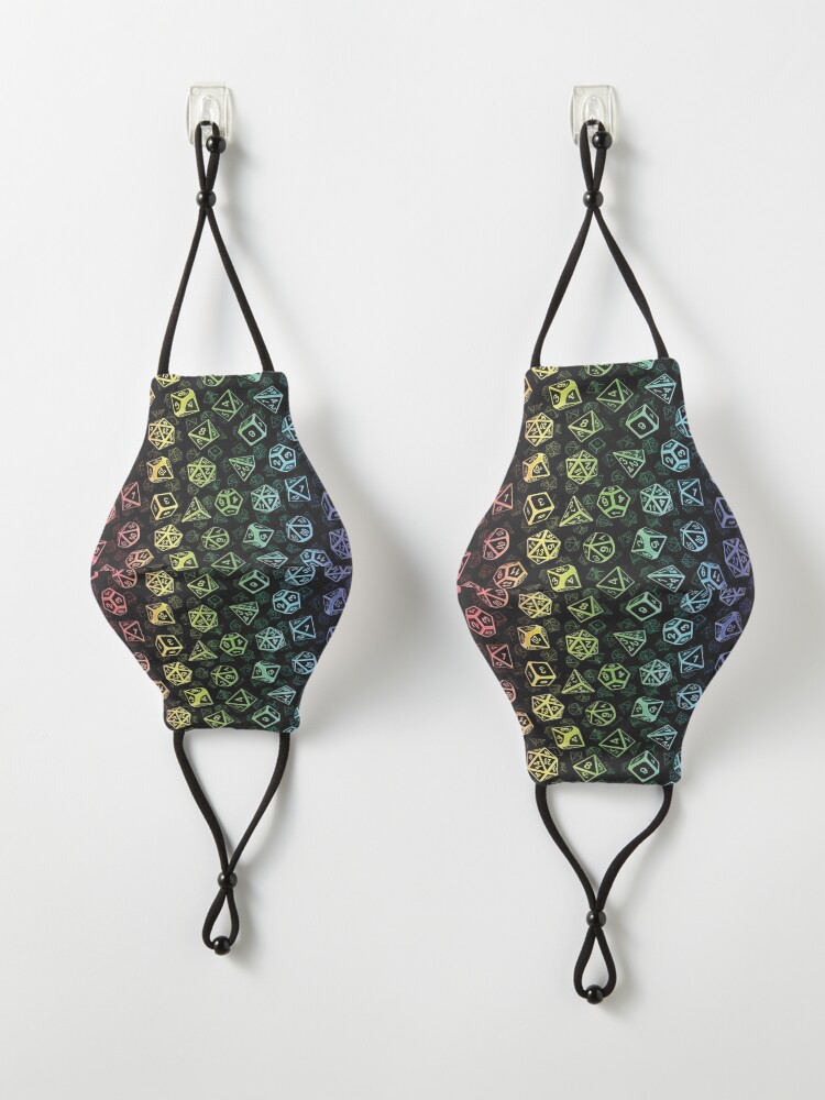 Alternate view of D20 Dice Set Pattern (Rainbow) Mask