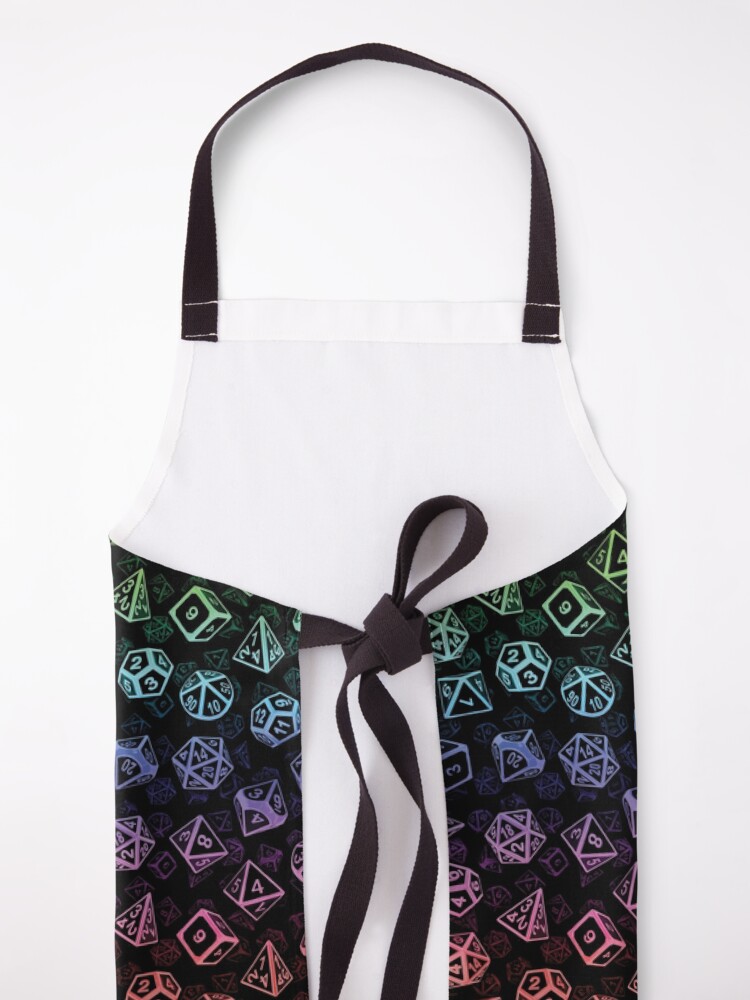 Alternate view of D20 Dice Set Pattern (Rainbow) Apron