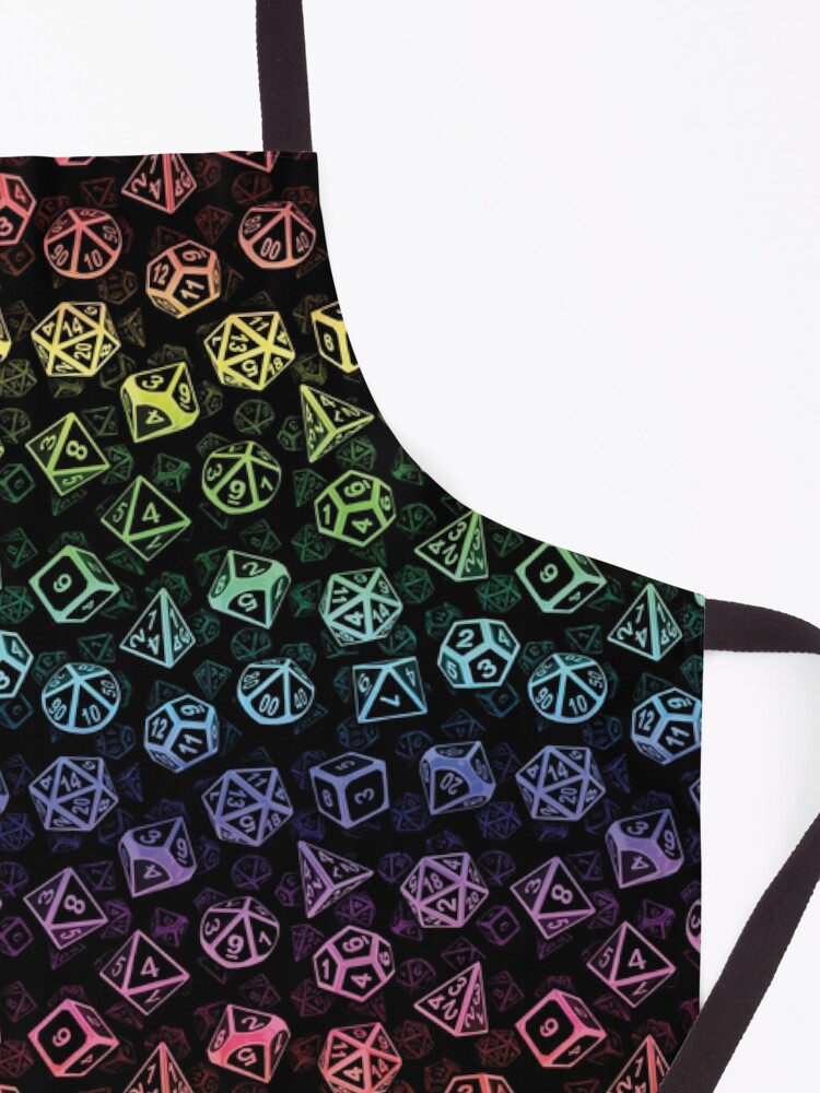 Alternate view of D20 Dice Set Pattern (Rainbow) Apron