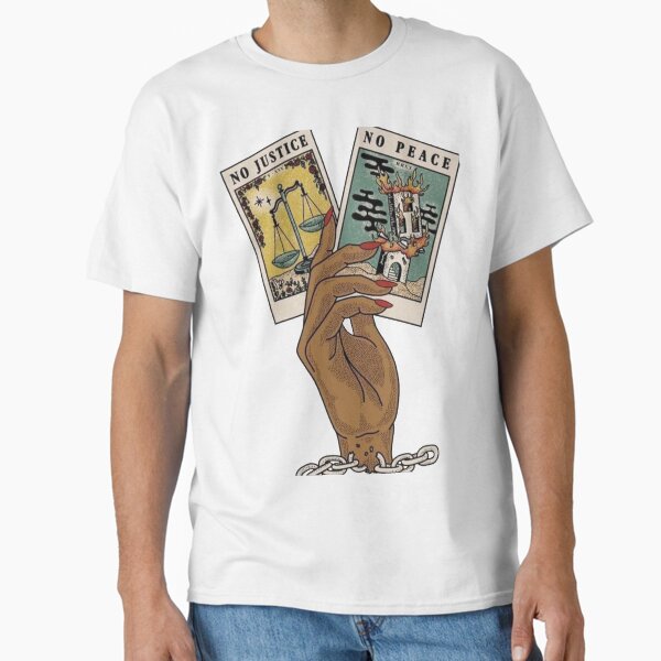Vista previa del artículo con la obra «Sin justicia no hay paz Carta del tarot BLM», diseñado y vendido por ProfMeru.