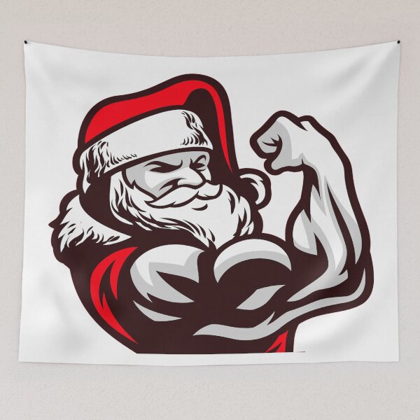 Item preview, Santa Bodybuilder designed and sold by TrueTrippyArts.