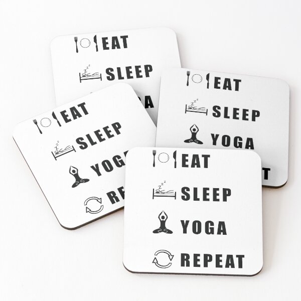 Item preview, Eat, Sleep, Yoga, Repeat - Black designed and sold by BusyMonkeys.