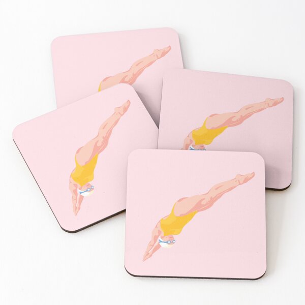 Item preview, Swimmer Diving- Pink Background designed and sold by VeronArtLab.