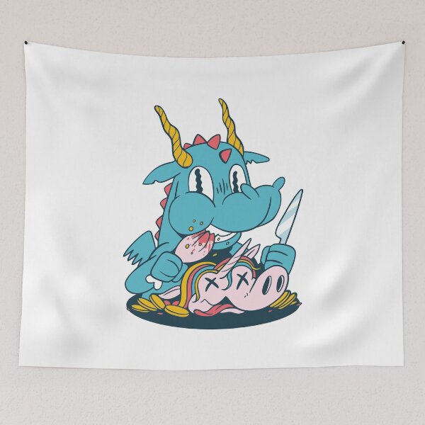 Item preview, Cute dragon eats unicorn designed and sold by DerSenat.