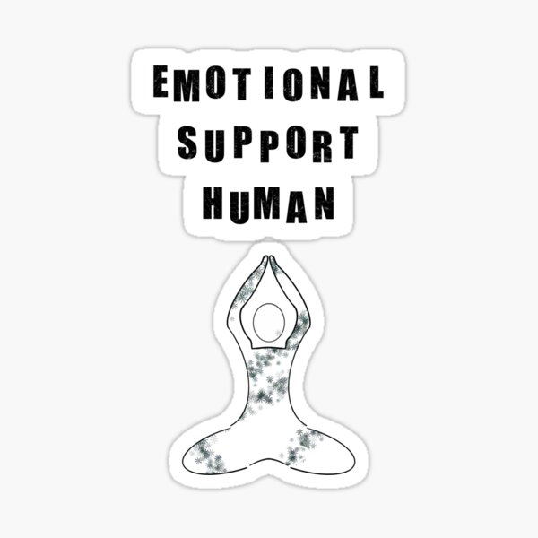 Item preview, Emotional Support Human doing Yoga - Black Text designed and sold by BusyMonkeys.